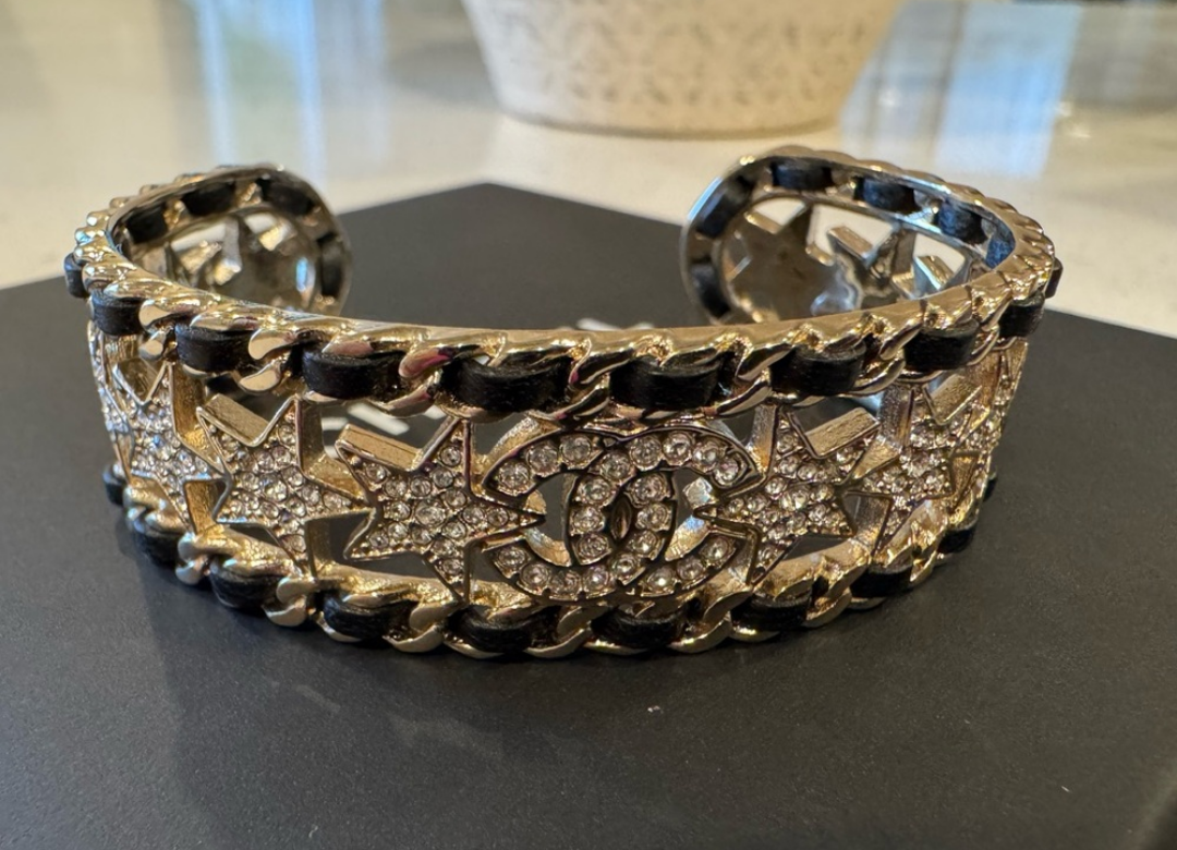Chanel Coco Crush Crystal Studded Cuff Bracelet