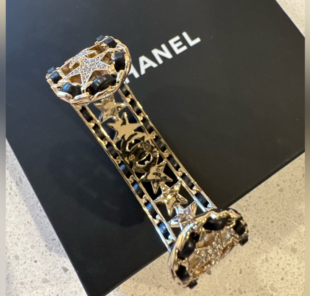Chanel Coco Crush Crystal Studded Cuff Bracelet