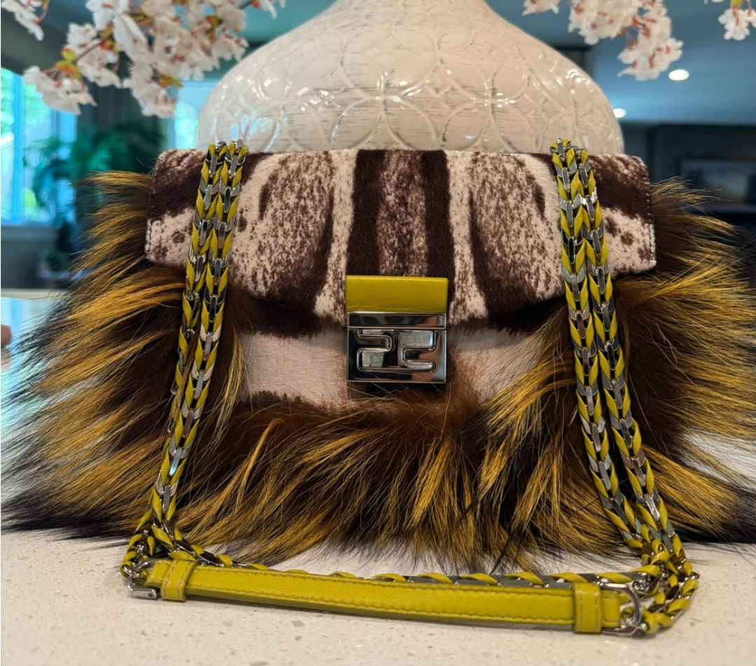 Ultra Rare Fendi Baguette with Leopard Print & Fur