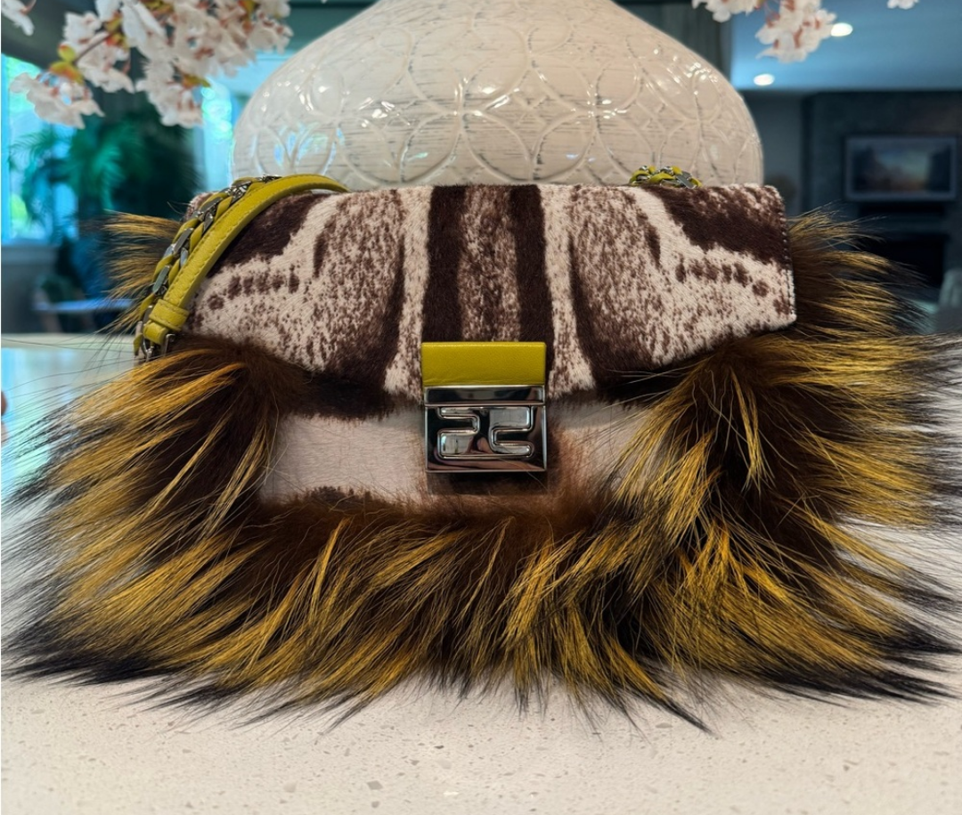 Ultra Rare Fendi Baguette with Leopard Print & Fur