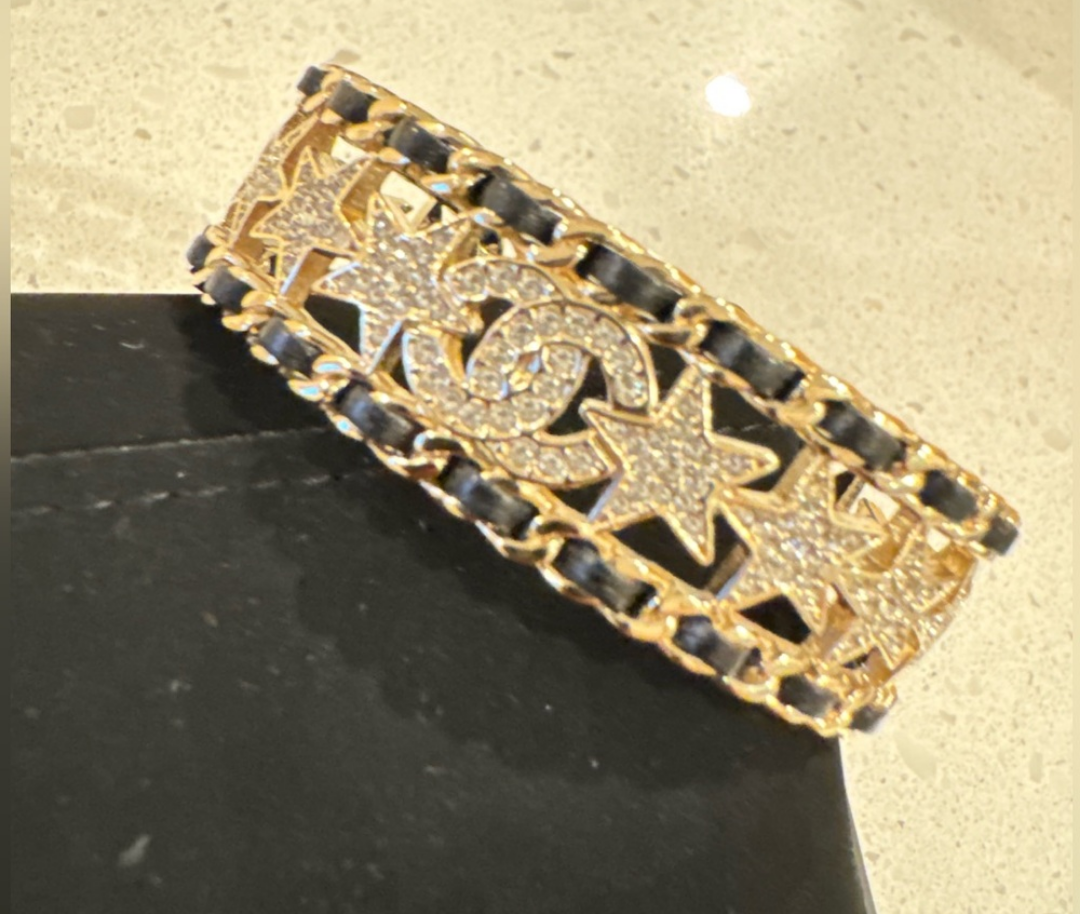 Chanel Coco Crush Crystal Studded Cuff Bracelet