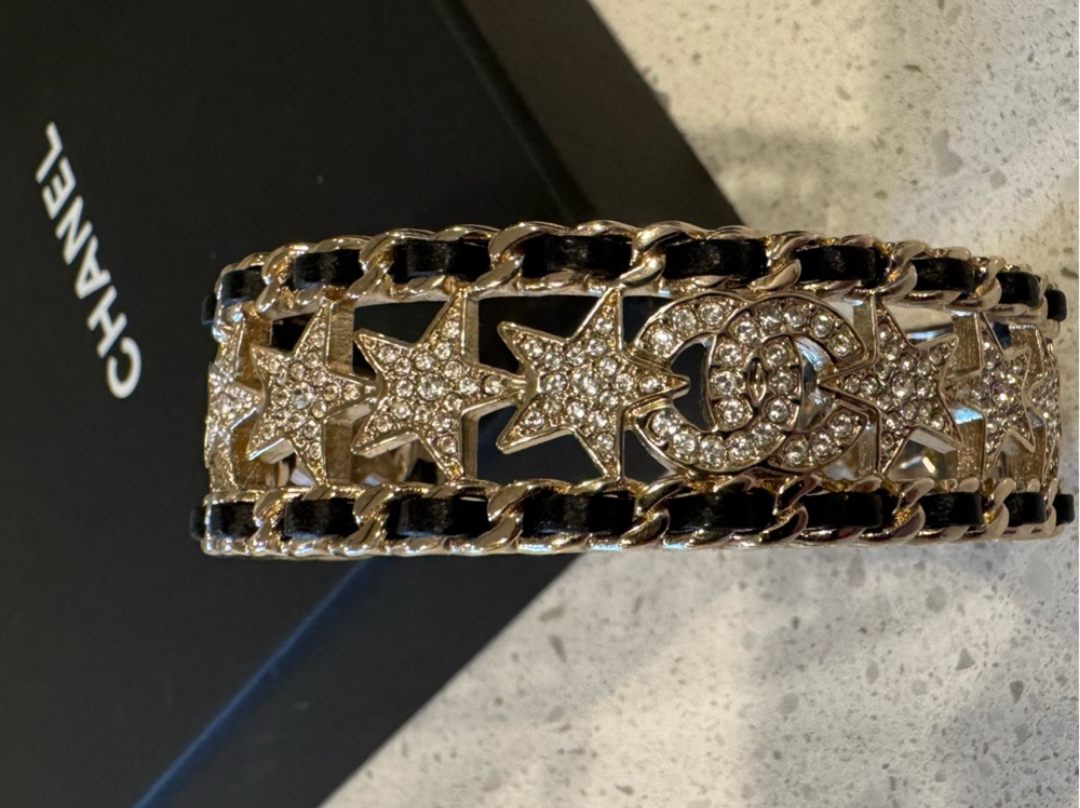 Chanel Coco Crush Crystal Studded Cuff Bracelet