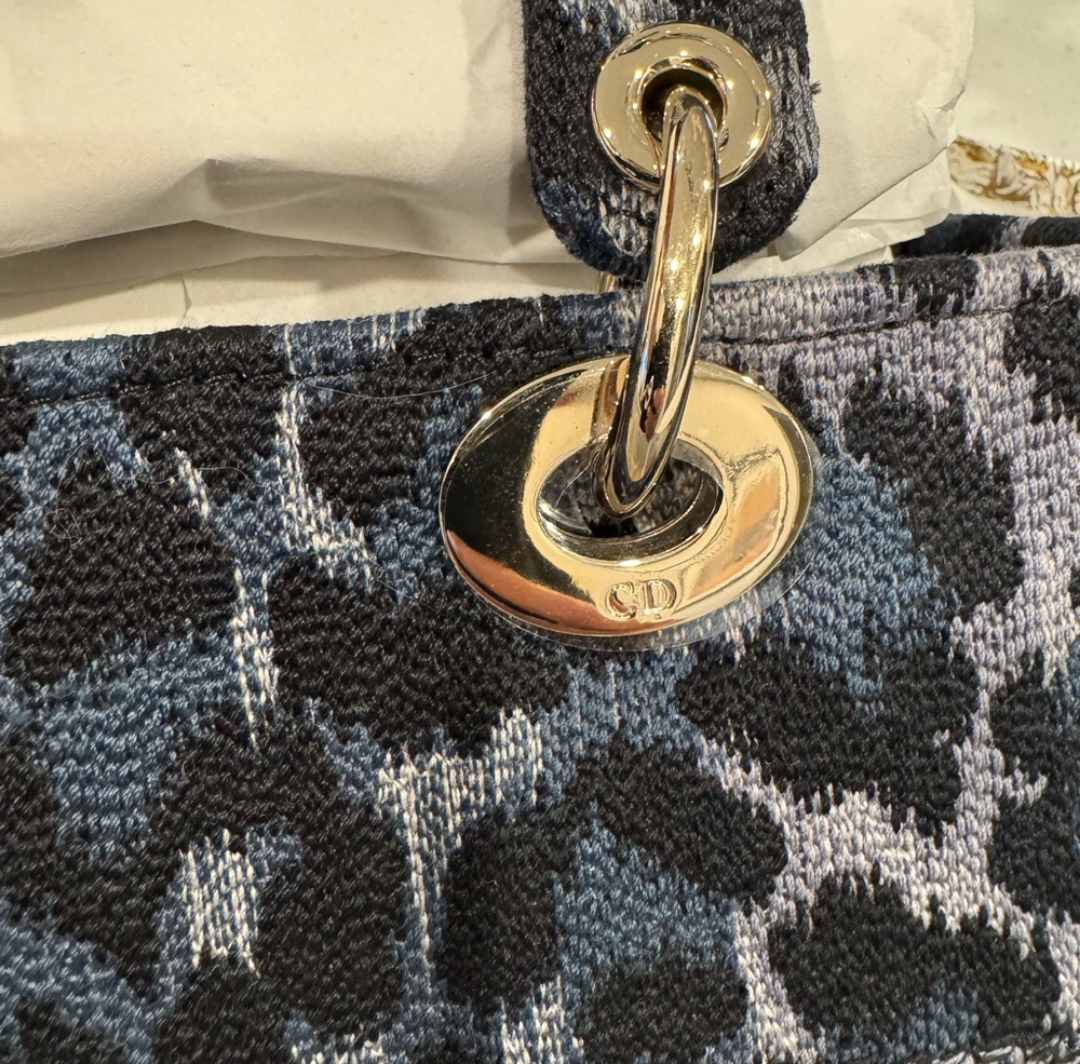 Dior Medium Embroidered Canvas Leopard Print Lady D Lite
