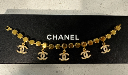 Chanel Rhinestone CC Charm Bracelet 96A