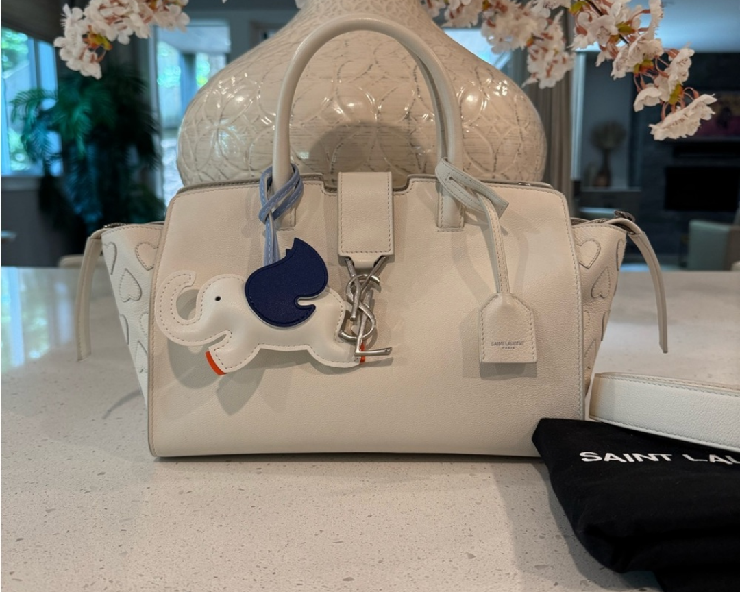 Saint Laurent Cabas Hearts Logo Bag