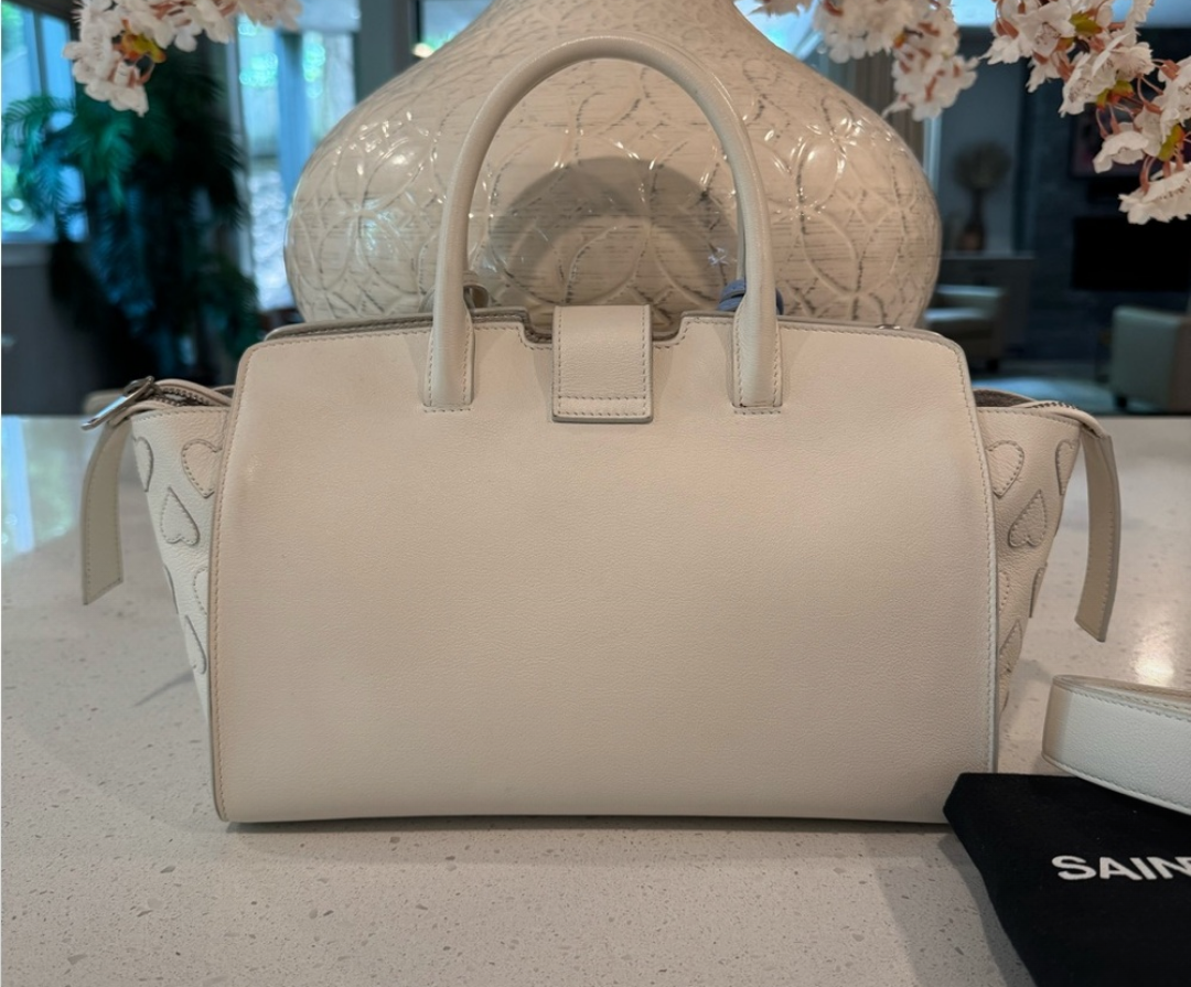 Saint Laurent Cabas Hearts Logo Bag