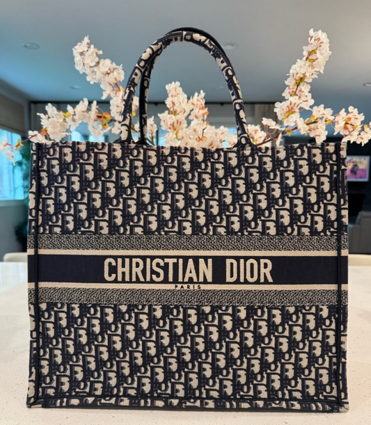 DIOR Blue Trotter Large Book Tote