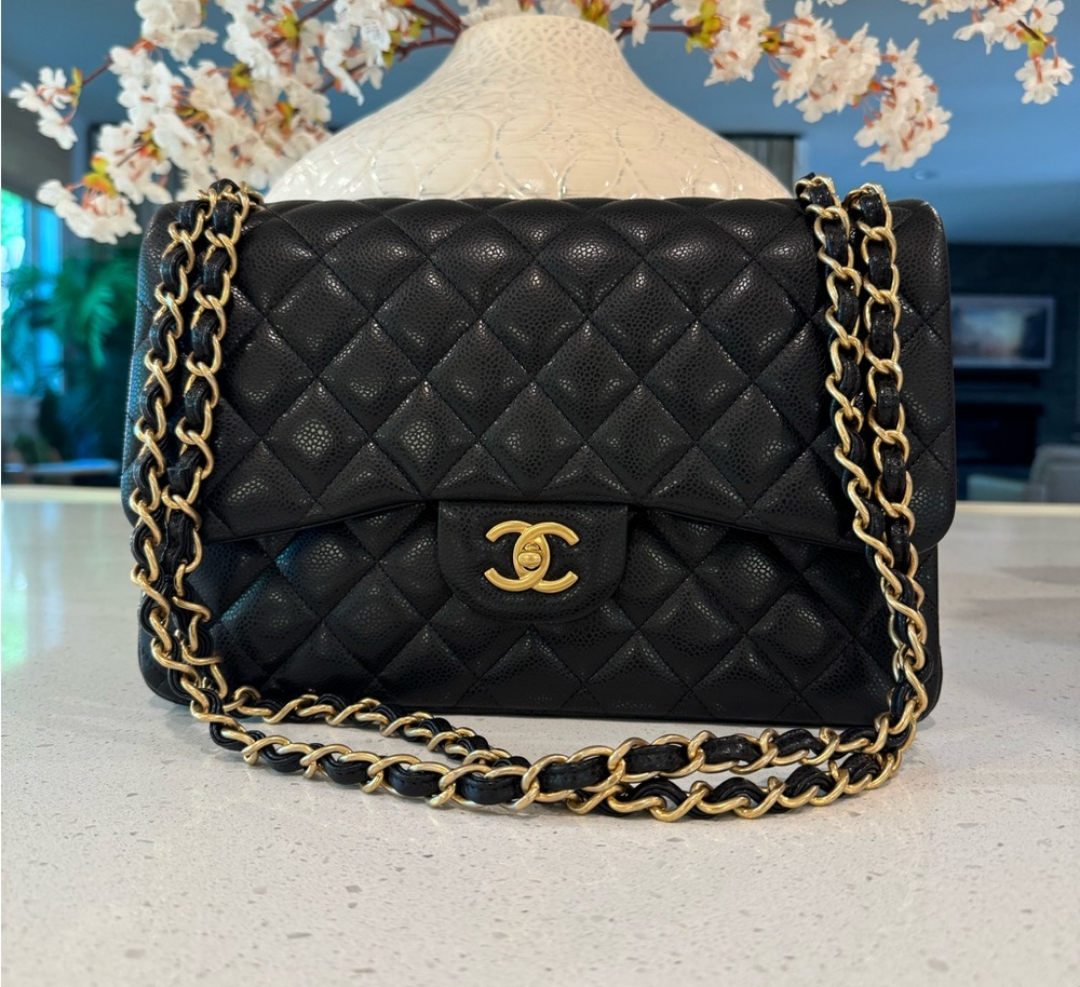 Chanel Caviar Jumbo Double Flap Bag