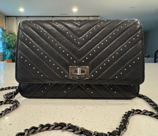 Chanel Studded Quilted Chevron Reissue Wallet on Chain WOC
