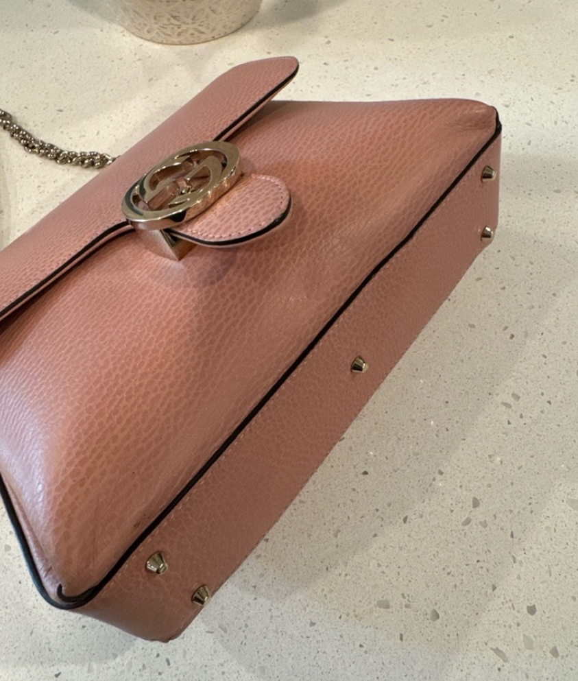 Gucci Pink Interlocking G Top Handbag