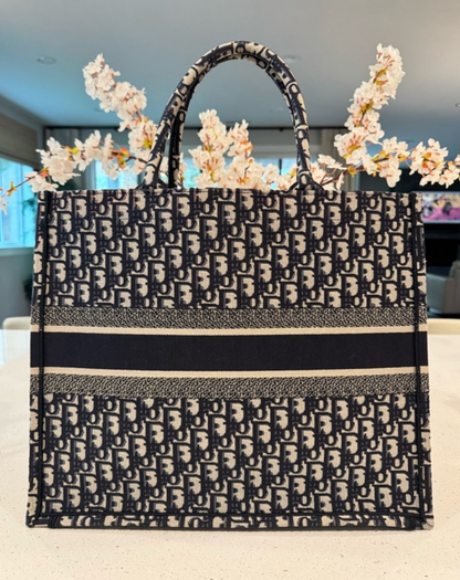 DIOR Blue Trotter Large Book Tote