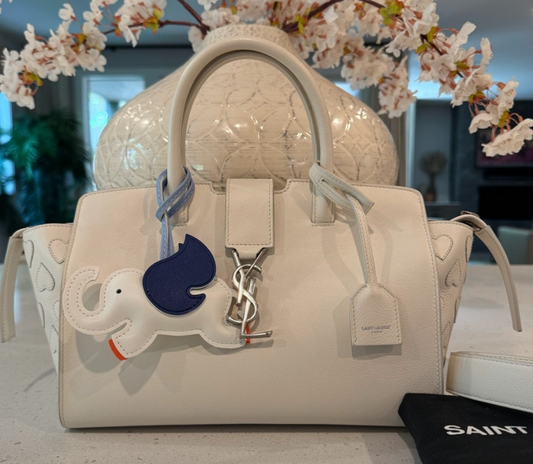 Saint Laurent Cabas Hearts Logo Bag