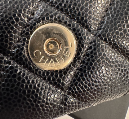 Chanel Classic Black Caviar & Gold Hardware Sunglasses Case Crossbody Bag