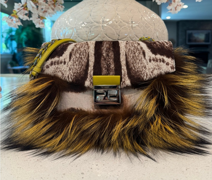 Ultra Rare Fendi Baguette with Leopard Print & Fur
