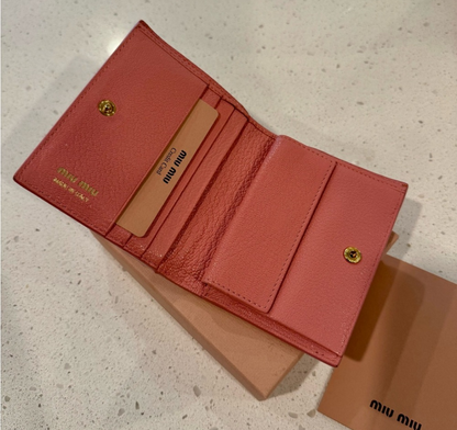 Miu Miu Bifold Pink Wallet