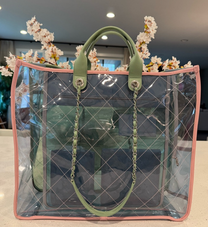 Chanel Coco Splash Large Tote Bag Multi color Clear