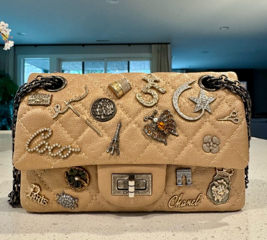 Chanel Beige Embellished Lucky Charms 2.55 Flap Bag 224