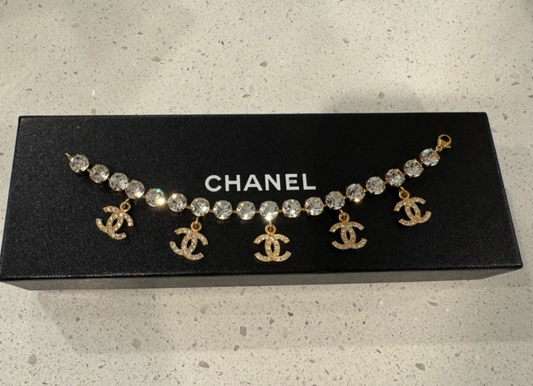 Chanel Rhinestone CC Charm Bracelet 96A