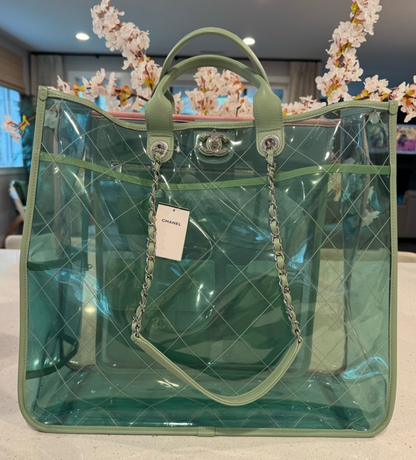 Chanel Coco Splash Large Tote Bag Multi color Clear