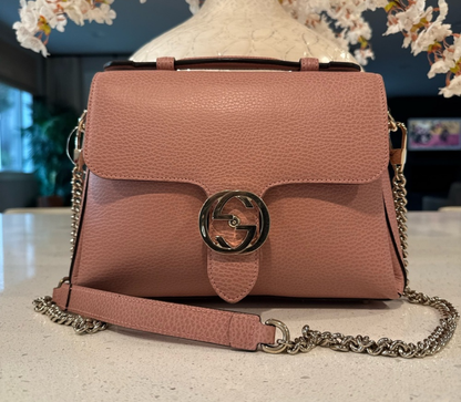 Gucci Pink Interlocking G Top Handbag