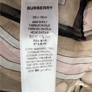 Authentic Burberry plaid light pink silk scarf, new.