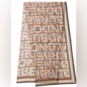 Authentic Burberry plaid light pink silk scarf, new.