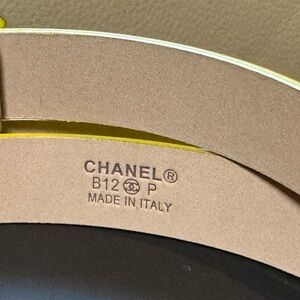 Authentic CHANEL CC Slim Belt with CC Logo in Silver Tone Metal