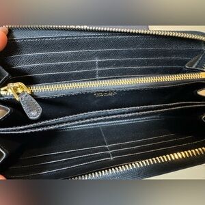PRADA full size Zippy wallet black saffiano leather