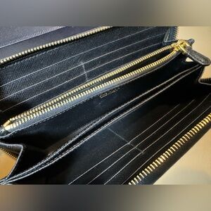 PRADA full size Zippy wallet black saffiano leather