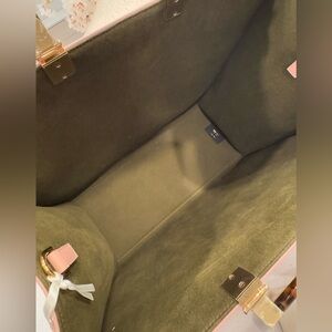 FENDI SUNSHINE EMBOSSED FF LEATHER TOTE BAG